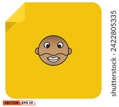 Face flat icon design vector graphic of template, sign and symbol