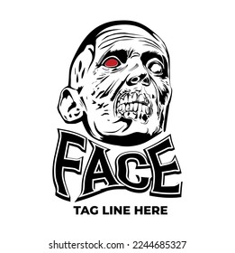 Face with font vector design idea