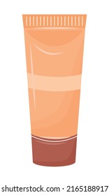 Face foundation semi flat color vector object. Full sized item on white. Antiaging beauty product. Skin care and treatment simple cartoon style illustration for web graphic design and animation