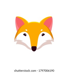face fox flat illustration icon