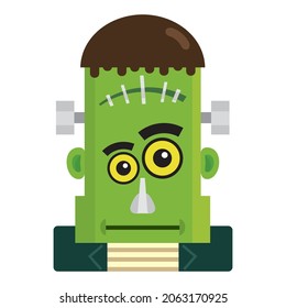 Face Frankenstein Monster Cartoon Character, Illustration vector cartoon