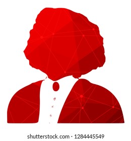 Face front view. Elegant silhouette of a lady. Retro hair style.