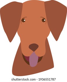 Cara de perro pardo divertido, ilustración vectorial simple