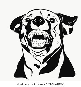 Face of furious dog