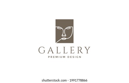face gallery unique art logo symbol vector icon illustration graphic design