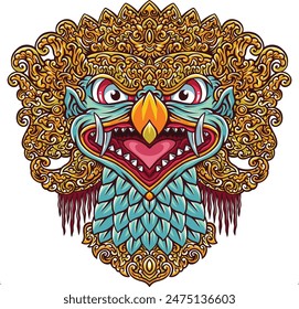 Face Garuda of Balinase color vector 