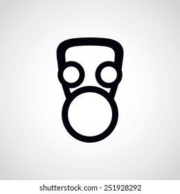 face in a gas mask.vector illustration.