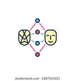 Face Generation with Neural Network vector concept colored icon or design element