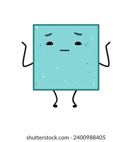 face geometric shape character cartoon. basic rectangle, cute graphic, trendy symbol face geometric shape character sign. isolated symbol vector illustration