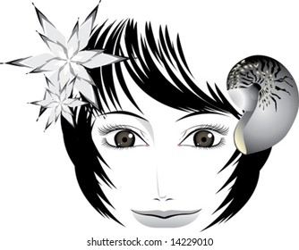face of girl with accessory