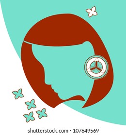 Face girl with earring
