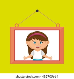 face girl framed picture hanging