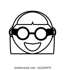 face girl funny glasses outline