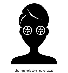 Face of girl on Spa icon. Simple illustration of face of girl on Spa vector icon for web