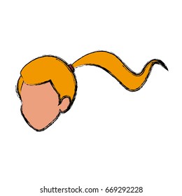 face girl ponytail comic image
