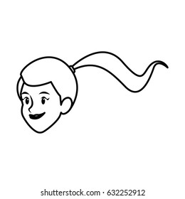 face girl smile comic image outline