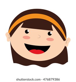 face girl smile isolated icon design