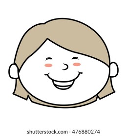 face girl smile isolated icon design