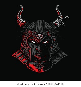 face gladiator dark logo design illustration