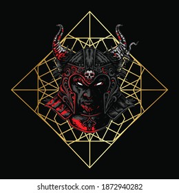 face gladiator skull devil illustration perfect for design