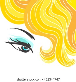 face glamorous girl with makeup vector