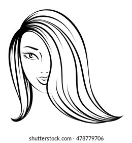 face glamorous girl with maquillage vector