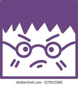 Cara con emoción de gafas, ilustración, vector sobre un fondo blanco.