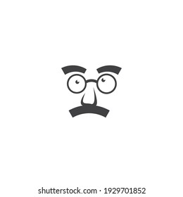 Face with glasses and mustache illustration