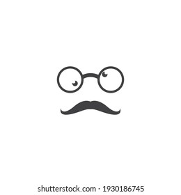 Face with glasses and mustache illustration