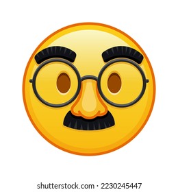 Face with glasses and mustache Large size of yellow emoji smile