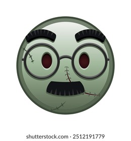 Face with glasses and mustache Large size of zombie halloween emoji