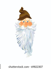 The Face of a Gnome.  Vector EPS10 Illustration.