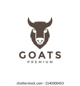 face goat mountain logo design, vector graphic symbol icon illustration creative idea