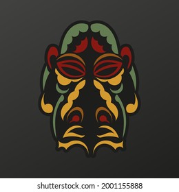 Face of the gods of ancient tribes tattoo. Luxurious pattern with lace motifs. Isolated. Vector illustration