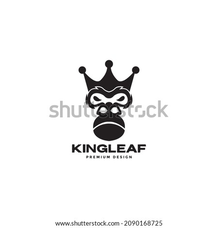 face gorilla with crown king logo symbol icon vector graphic design illustration idea creative