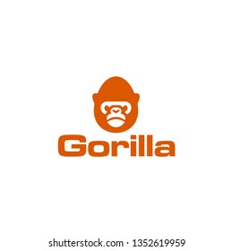 Face of gorilla isolated on white