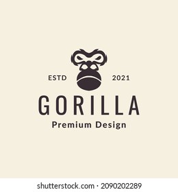 face gorilla simple hipster logo symbol icon vector graphic design illustration idea creative