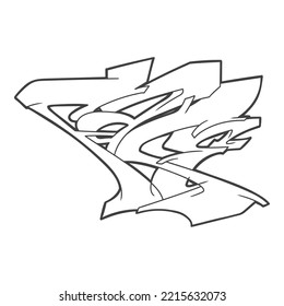 face graffiti text coloring page vector
