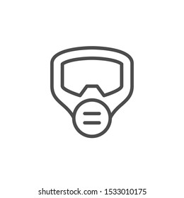 Face guard mask line outline icon