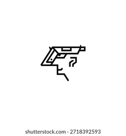 Concepto de idea de logotipo de pistola de cara.