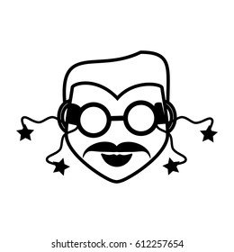 face guy happy outline