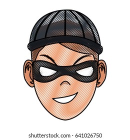 face hacker man character technology crime