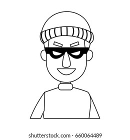 face hacker man character technology crime