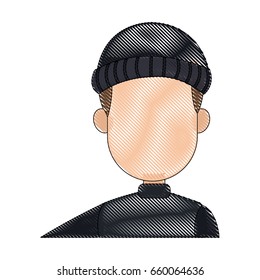 face hacker man character technology crime