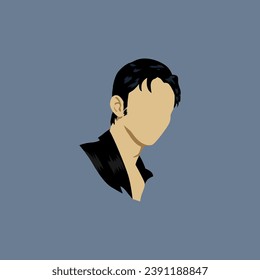 Face hair model korea 2 vector cartoon design graphic art new personal version