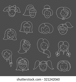 Face hairstyle girls.
