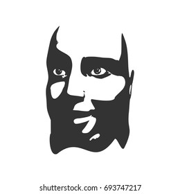 Face half turn view. Elegant silhouette of a female head. Vector Illustration. Overweight condition.