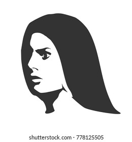 Beautiful Womans Face Profile Logo Stock Vector (Royalty Free ...