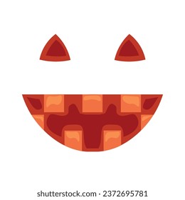 Face of Halloween pumpkin on white background