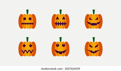 face of halloween pumpkin set design